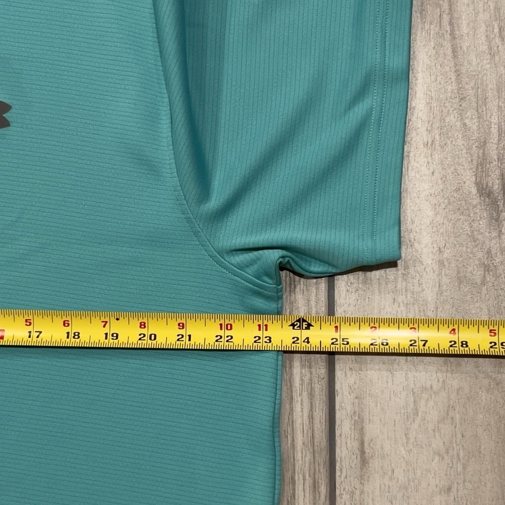 Under Armour Polo Men XL Teal Excellent HeatGear Short Sleeve Loose Fit Golf - Picture 4 of 5